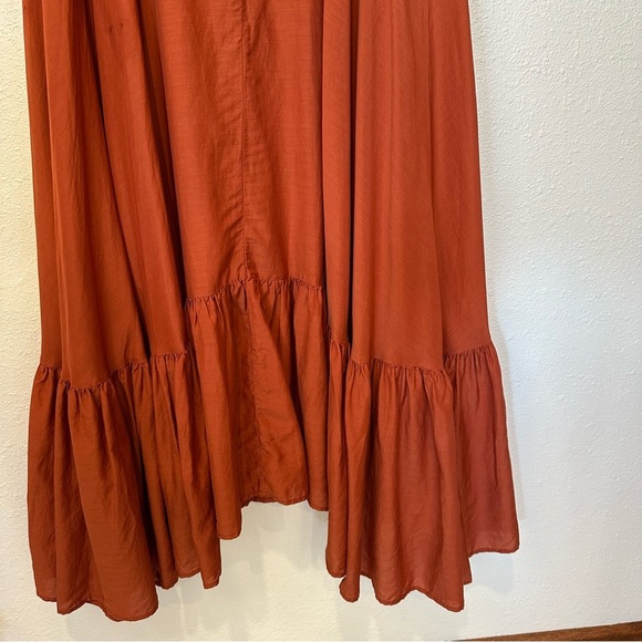 Farm Rio Ruffle Strap Rust Maxi Dress - Picture 10 of 16